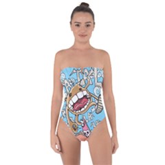 Illustration Characters Comics Draw Tie Back One Piece Swimsuit by Celenk