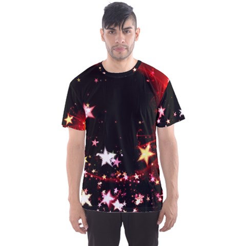 Circle Lines Wave Star Abstract Men s Sports Mesh Tee by Celenk