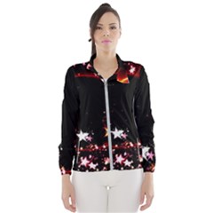 Circle Lines Wave Star Abstract Wind Breaker (women) by Celenk