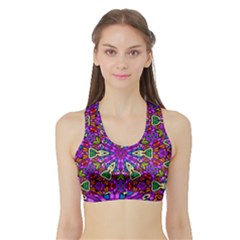 Seamless Tileable Pattern Design Sports Bra With Border by Celenk