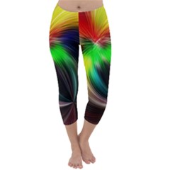 Circle Lines Wave Star Abstract Capri Winter Leggings  by Celenk
