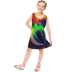 Circle Lines Wave Star Abstract Kids  Tunic Dress by Celenk
