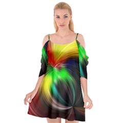 Circle Lines Wave Star Abstract Cutout Spaghetti Strap Chiffon Dress by Celenk