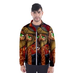 Funny Giraffe With Helmet Wind Breaker (men) by FantasyWorld7