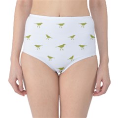 Birds Motif Pattern High-waist Bikini Bottoms by dflcprints