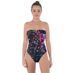 Abstract Background Celebration Tie Back One Piece Swimsuit by Celenk