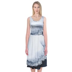 Ice, Snow And Moving Water Midi Sleeveless Dress by Ucco