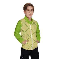 Cross Lines (green And Yellow) Wind Breaker (kids) by berwies