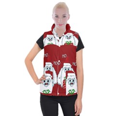 Yeti Xmas Women s Button Up Puffer Vest by Valentinaart