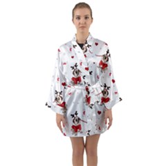 Pug Xmas Pattern Long Sleeve Kimono Robe by Valentinaart