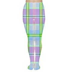 Pink And Blue Plaid Women s Tights by allthingseveryone