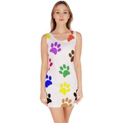 Pawprints Paw Prints Paw Animal Bodycon Dress by Celenk