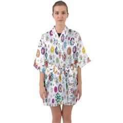 Design Aspect Ratio Abstract Quarter Sleeve Kimono Robe by Celenk