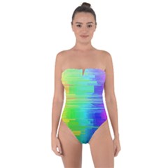 Colors Rainbow Chakras Style Tie Back One Piece Swimsuit by Celenk