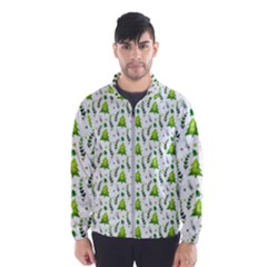 Watercolor Christmas Tree Wind Breaker (men) by patternstudio