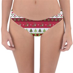 Christmas Spirit Pattern Reversible Hipster Bikini Bottoms by patternstudio