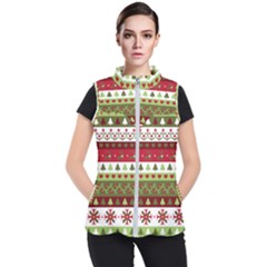 Christmas Spirit Pattern Women s Puffer Vest by patternstudio