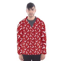 Red Reindeers Hooded Wind Breaker (men) by patternstudio