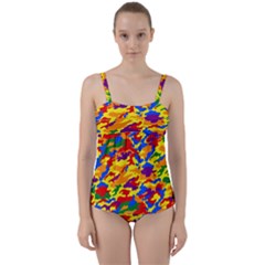 Homouflage Gay Stealth Camouflage Twist Front Tankini Set by PodArtist