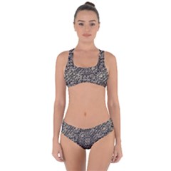 Animal Print Camo Pattern Criss Cross Bikini Set by dflcprints