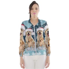 It s Winter And Christmas Time, Cute Kitten And Dogs Wind Breaker (women) by FantasyWorld7