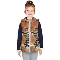 Cute Little Girl Dancing On A Piano Kid s Puffer Vest by FantasyWorld7