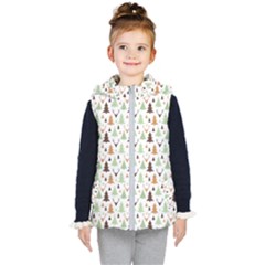 Reindeer Christmas Tree Jungle Art Kid s Puffer Vest by patternstudio