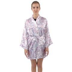 Pink Peonies Long Sleeve Kimono Robe by NouveauDesign