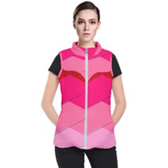 Geometric Shapes Magenta Pink Rose Women s Puffer Vest by Celenk