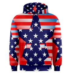 Patriotic American Usa Design Red Men s Pullover Hoodie by Celenk