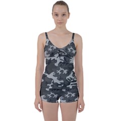 Camouflage Pattern Disguise Army Tie Front Two Piece Tankini by Celenk