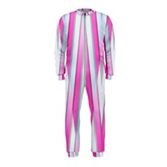 Geometric 3d Design Pattern Pink Onepiece Jumpsuit (kids) by Celenk