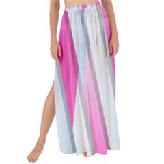 Geometric 3d Design Pattern Pink Maxi Chiffon Tie-up Sarong by Celenk