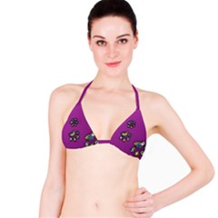 Footprints Paw Animal Track Foot Bikini Top by Celenk