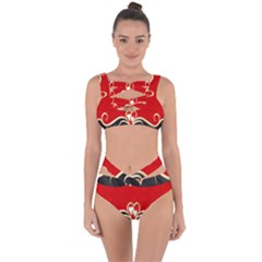 Red Black Background Wallpaper Bg Bandaged Up Bikini Set  by Celenk