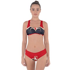 Red Black Background Wallpaper Bg Criss Cross Bikini Set by Celenk