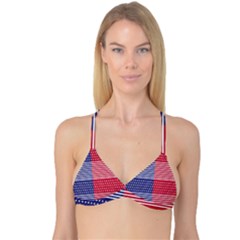 American Flag Patriot Red White Reversible Tri Bikini Top by Celenk