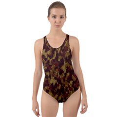 Camouflage Tarn Forest Texture Cut-out Back One Piece Swimsuit by Celenk