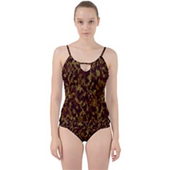 Camouflage Tarn Forest Texture Cut Out Top Tankini Set by Celenk