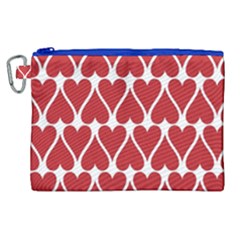 Hearts Pattern Seamless Red Love Canvas Cosmetic Bag (xl)