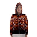 Butterfly Brown Puzzle Background Hooded Wind Breaker (Women) View1