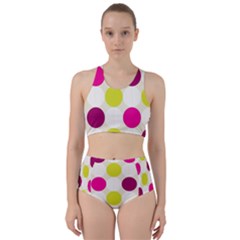 Polka Dots Spots Pattern Seamless Racer Back Bikini Set by Celenk