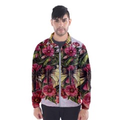 Vintage Butterfly Flower Wind Breaker (men) by Celenk