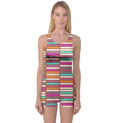 Color Grid 02 One Piece Boyleg Swimsuit by jumpercat