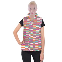 Color Grid 02 Women s Button Up Puffer Vest by jumpercat