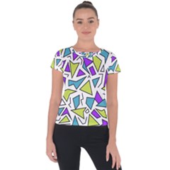Retro Shapes 02 Short Sleeve Sports Top  by jumpercat