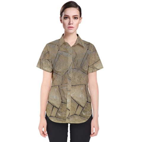 Brick Wall Stone Kennedy Women s Short Sleeve Shirt by Celenk