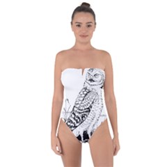 Animal Bird Forest Nature Owl Tie Back One Piece Swimsuit