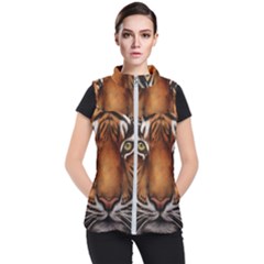 The Tiger Face Women s Puffer Vest by Celenk