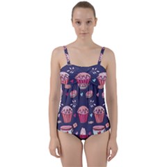 Afternoon Tea And Sweets Twist Front Tankini Set by OregonBigfootShirts